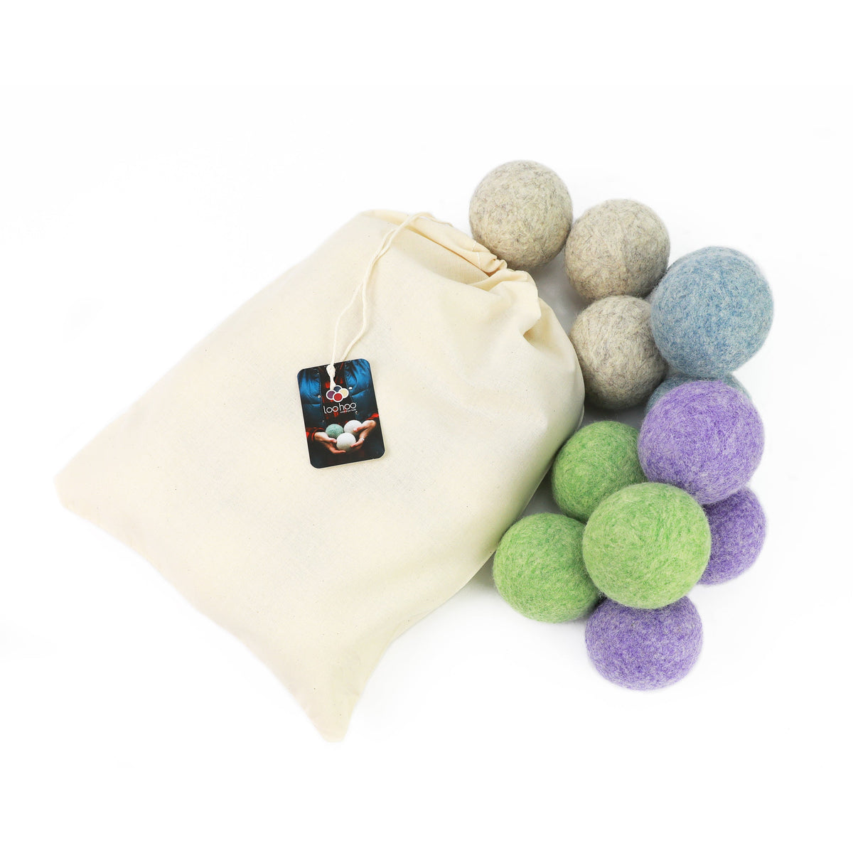 LooHoo Wool Dryer Balls - 12 Pack