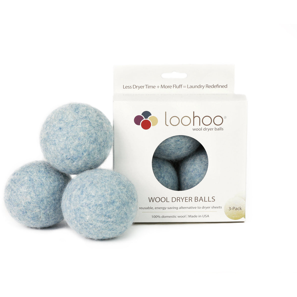 LooHoo Wool Dryer Balls - 3-Pack