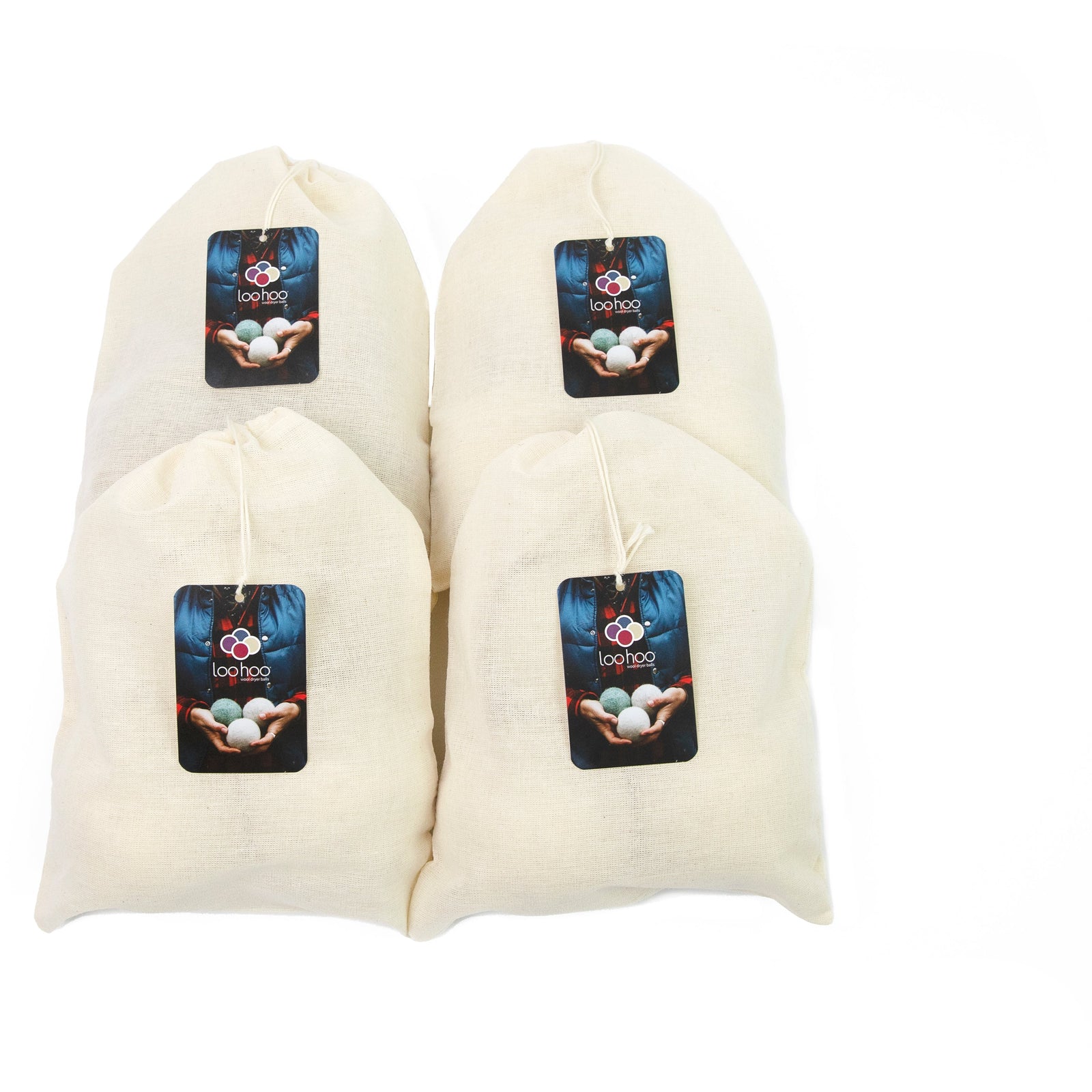LooHoo Wool Dryer Balls — Bundles of Four 3-Packs