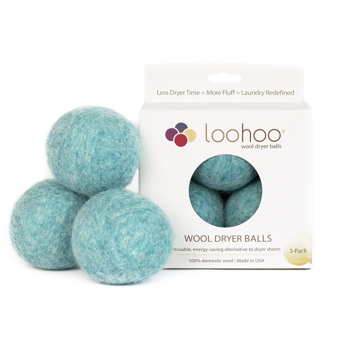 LooHoo Wool Dryer Balls - 3-Pack