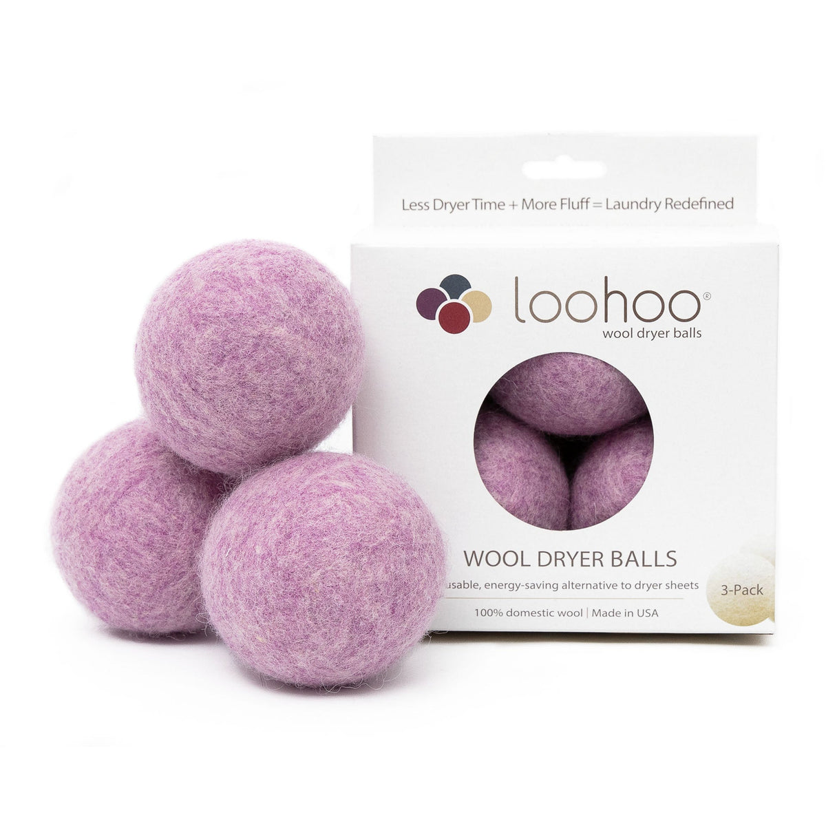 LooHoo Wool Dryer Balls - 3-Pack