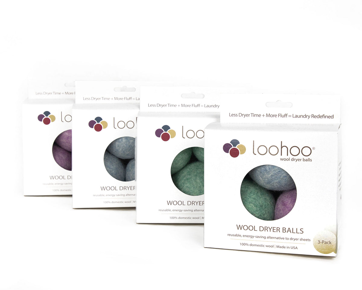 LooHoo Wool Dryer Balls — Bundles of Four 3-Packs